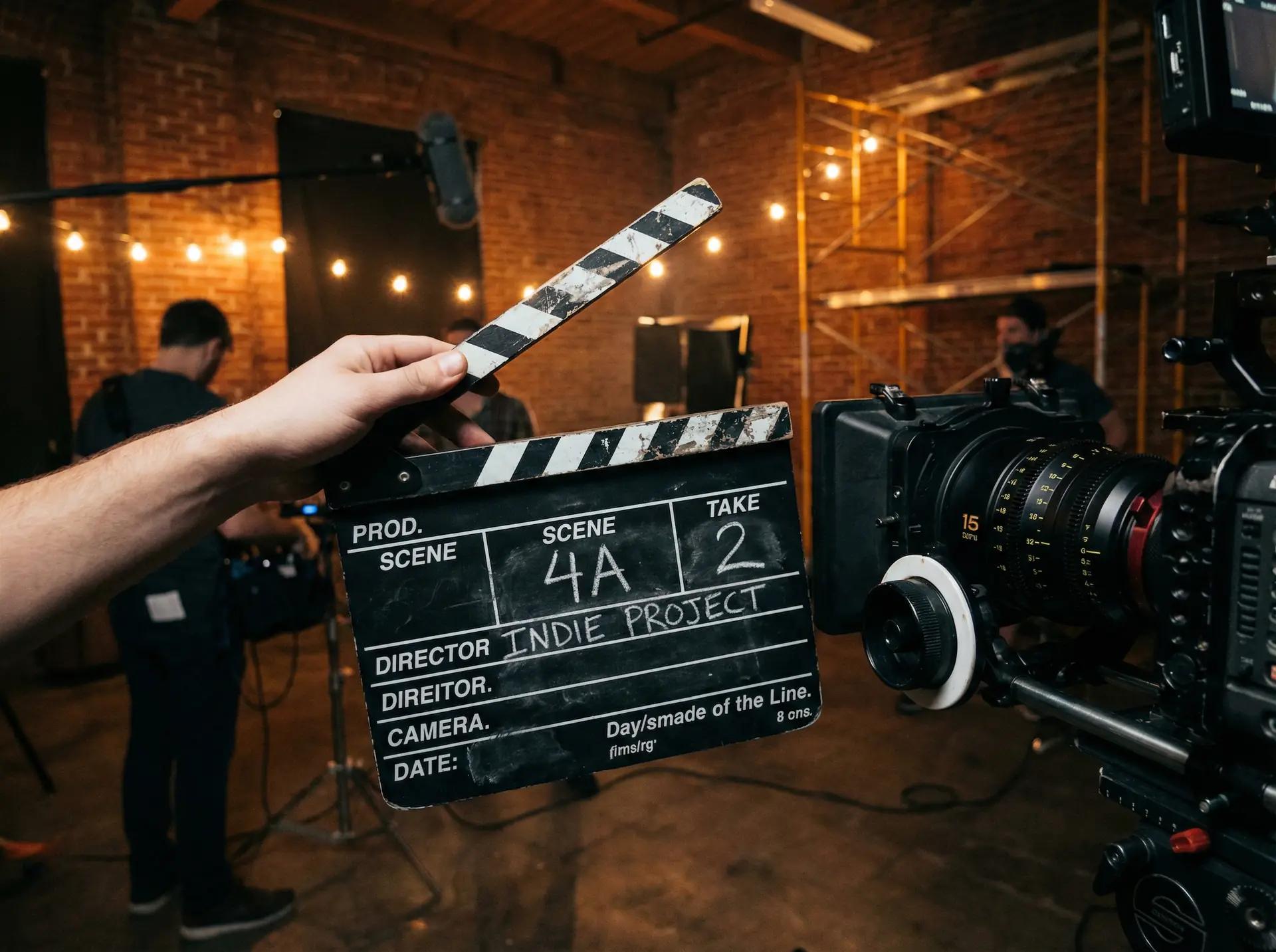 小视频 独立电影场记板特写